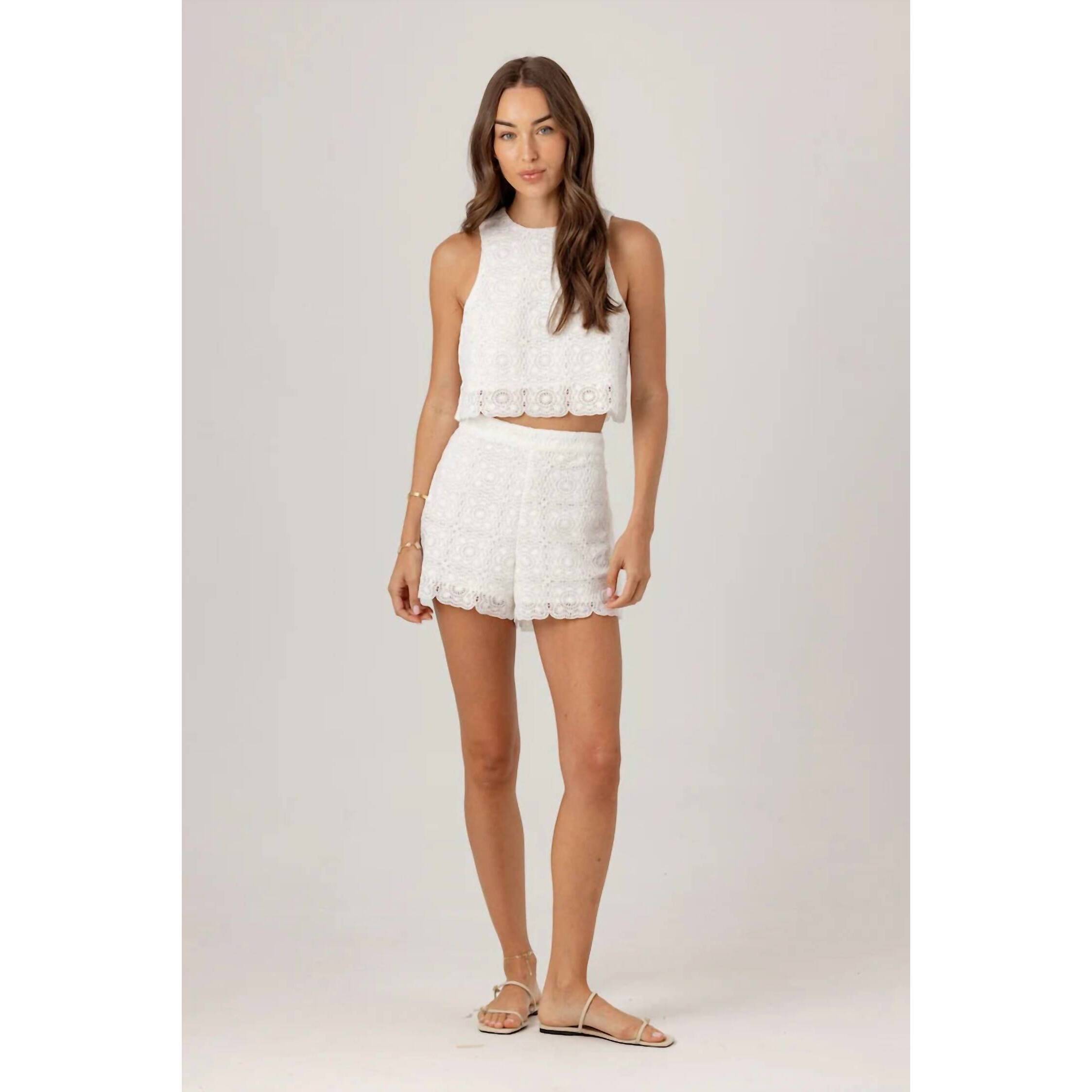 New Sundays Lace James Shorts In White
